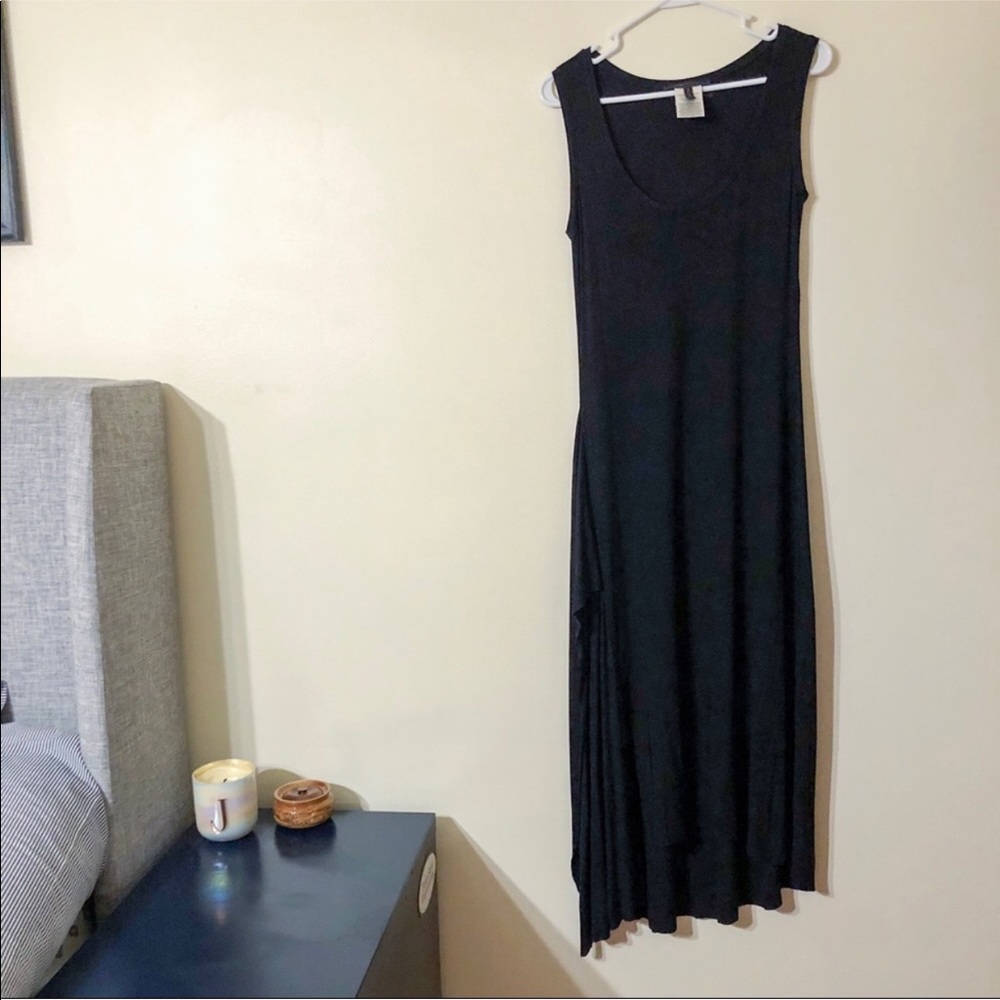 bcbg maxazria | black asymmetric dress medium - Picture 2 of 4
